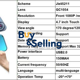 Touch Screen Dual lens Mirror Dash Cam H.264 Rear View Mirror 1080P